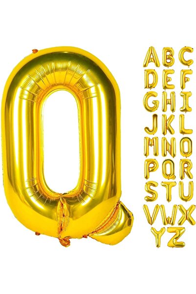 Patladı Gitti Q Letter Gold Foil Balloon 16 Inch 36 cm