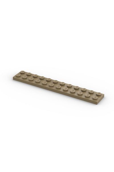 LEGO Original Moc Custom Accessory Creator Plate 2 X 12 Long Flat Brick Dark Tan 2 Pieces Will Be Sent