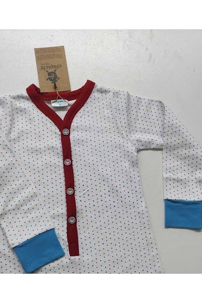 GÖKÇECİK TEKSTİL Baby Loose Unisex Oversize Jumpsuit Pajamas - Polka Dot