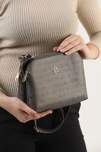 efnanstore Γκρι μοτίβο τριών τμημάτων ρυθμιζόμενο λουράκι ώμου Γυναικεία τσάν...