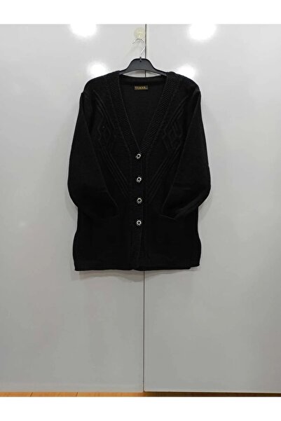 NUR TEKSTİL Kadın Triko Büyük Beden Cepli Hırka