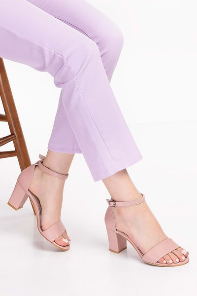 Gondol Pantofi cu toc din piele naturală de damă Dpx.0139 - Pudra - 38