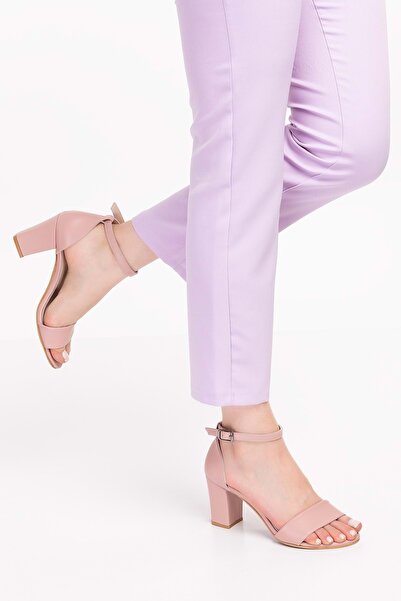 Gondol Pantofi cu toc din piele naturală de damă Dpx.0139 - Pudra - 38