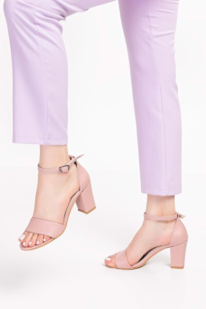 Gondol Pantofi cu toc din piele naturală de damă Dpx.0139 - Pudra - 38