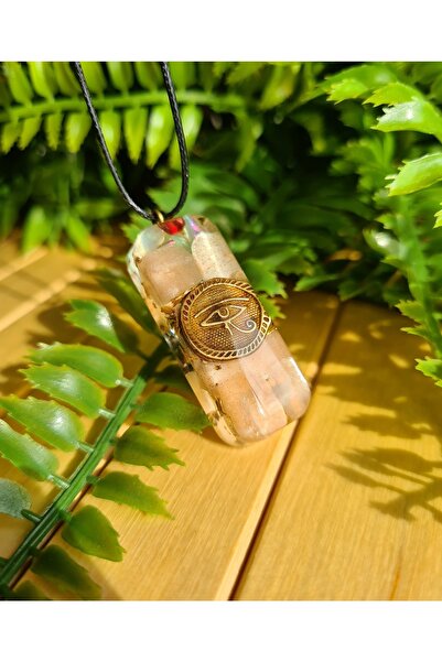 Singincraft Güneş Taşı - Horus'un Gözü Orgonit Kolye (EL YAPIMI TASARIM ÜRÜNLER)