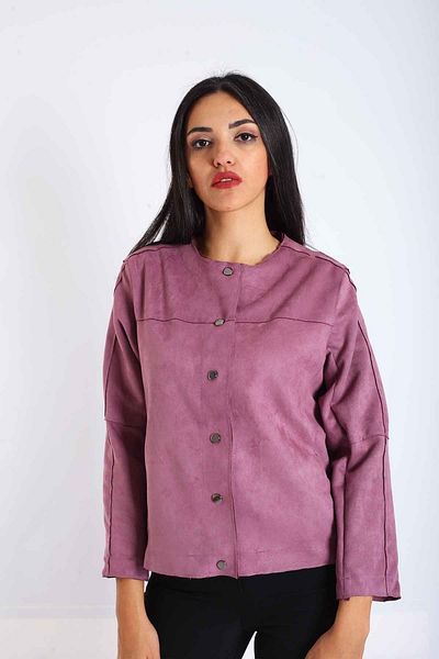 Blues Outlet Jachetă de piele intoarsa de dama-liliac