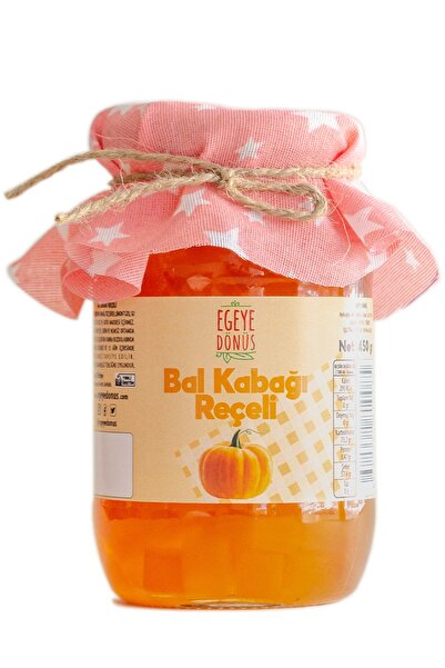 EGEYE DÖNÜŞ Geleneksel Bal Kabağı Reçeli Çıtır Balkabağı Cam Kavanoz - 450 Gr...