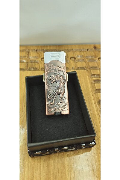 Heartfelt Gifts Kaplan Motifli Fenerli Kilit Korumalı Jet Alevli Gazlı Çakmak