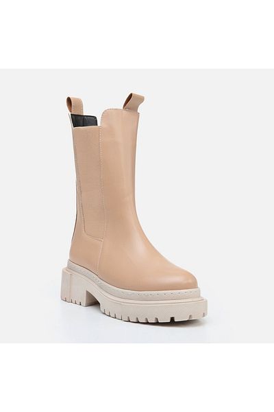 Yaya by Hotiç Natürliche flache Yaya-Stiefel für Damen
