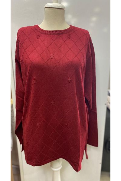 FATELLA Mother Woman Winter Seasonal Mother's Day Round Collar Single Color Comfortable Fit Knitwear Sweater