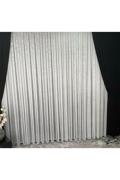 VENARDE CONCEPT Grek Honeycomb Floor - Non-Ironing Tulle Curtain, Close Pleat 1/3