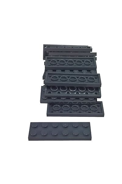 LEGO Original Moc Custom Accessory Creator Plate 2 X 6 Flat Bricks Dark Gray 4 Pieces Will Be Sent