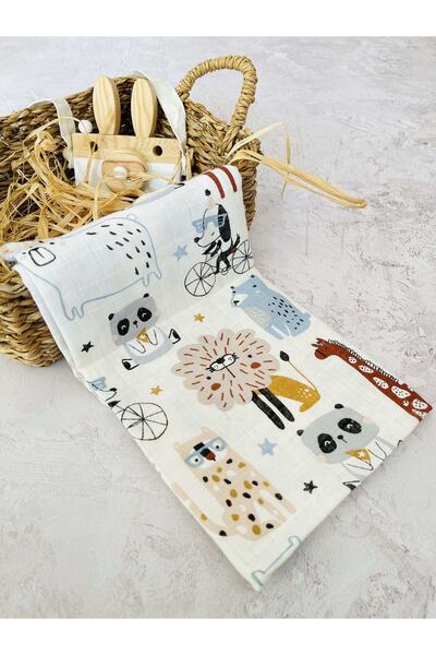 JUNİPERUS 3 Pieces Multi-Purpose Muslin Cloth Cover Blanket 100% Cotton Oeko-Teks Certified 80X80 cm