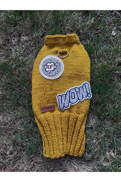 Patisu Pet Club Ceviz Yeşili El Örgüsü Kedi Kıyafeti & Köpek Kıyafeti Kazak -...