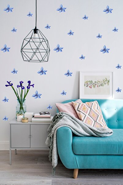 Beyaz Grafik Mekano obojeno prolećno cveće