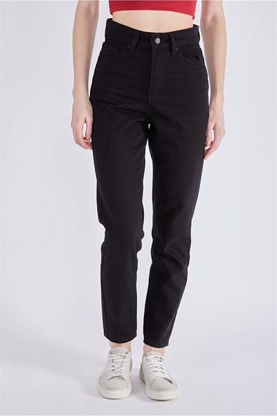 LAMİRA Women's Black Mom Jean Flexible High Waist Vikin