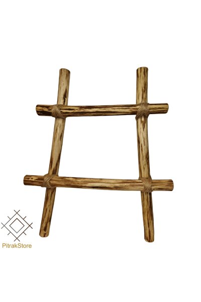 PitrakStore Doğal Fındık Ağacı Dekoratif Küçük Merdiven, Havluluk, Aksesuarlık