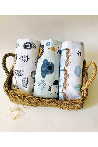 JUNİPERUS 3 Pieces 110x110 Multi-Purpose Muslin Cloth Cover Blanket