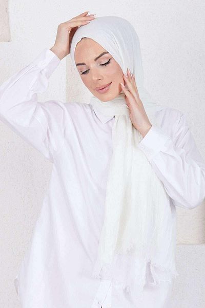 Madame Mary Bürümcük Shawl Off White