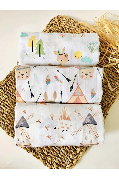 JUNİPERUS 3 قطع بطانية بغطاء من قماش الموسلين متعدد الأغراض 100% قطن معتمد من...