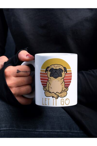 Eylül Design Dog Doing Yoga Special Design Printed Mug Cup Funny Mug Cup Animal Lover Gift Coffee Cup