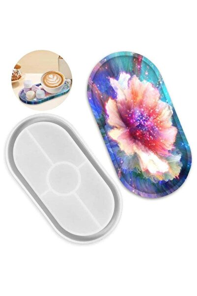 Getshopmini قالب طبق بيضاوي من السيليكون الإيبوكسي