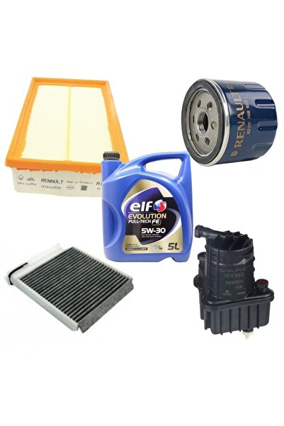 Genel Markalar Renault Clio 3 Filtre Yağ Bakım Seti 1.5 Dci 2005-2012 [7-102-105 Beygir Parcapar1576h]