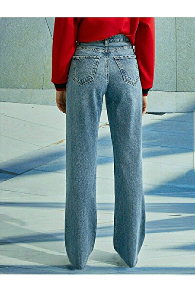 LİMABEL Serenay Gold Allstar Ikon Середні сині джинси-кльош з ефектом зношеності, сині з еластаном