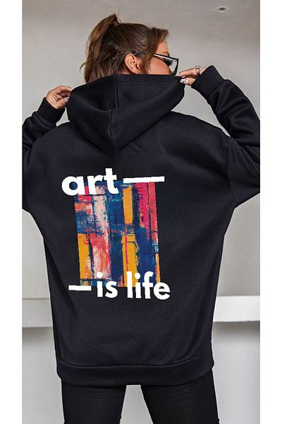 DENİKK Street Style Back Print Unisex Hoodie