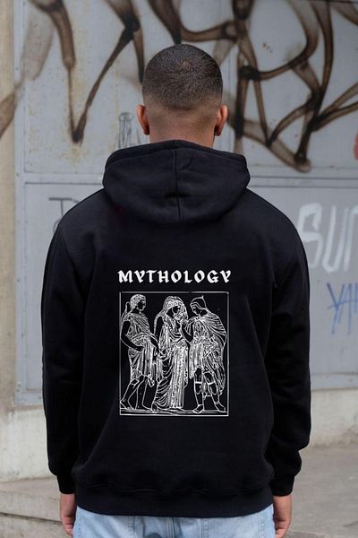 DENİKK Street Style Back Print Unisex Hoodie