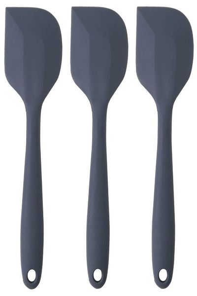 AKTURK HOME Set of 3 - Flat Silicone Spatula - Fireproof Heat Resistant Practical Spatula