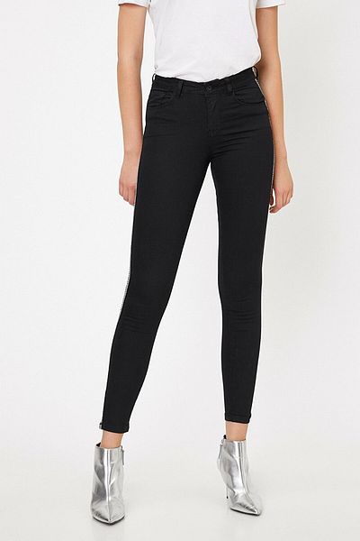 eGs Oleyja Black High Waist Slim Skinny Skinny Leg Colorfast Jeans Trousers