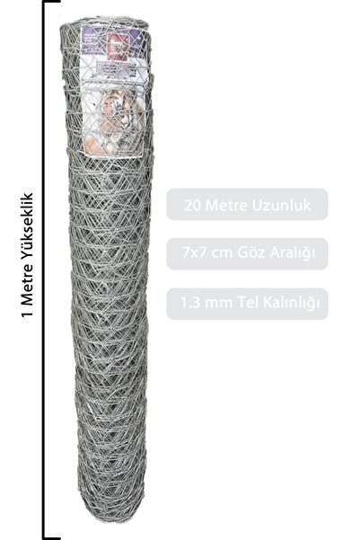TicaretJet 1x20 Metre Bahçe Tel Örgü Bahçe Çiti Bahçe Teli Çevirme Teli 1.3 M...