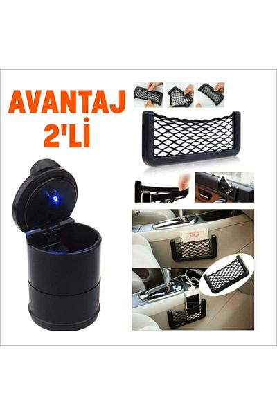 Carub In-Car Ashtray: Mobile Phone Holder with Led Light and Cover