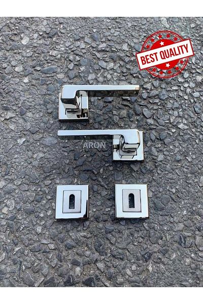 ARON Sofuoğlu Luxury Anka Square Rosette Nickel Satin (room) Door Handle Aluminum / Steel