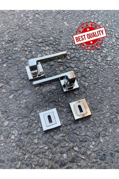 ARON Sofuoğlu Lüx Anka Kare Rozetli Nikel Saten (oda) Kapı Kolu Alüminyum / Çelik