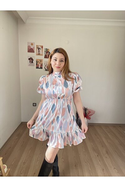 Zilolafashionhouse Desenli Astarlı Mini Elbise