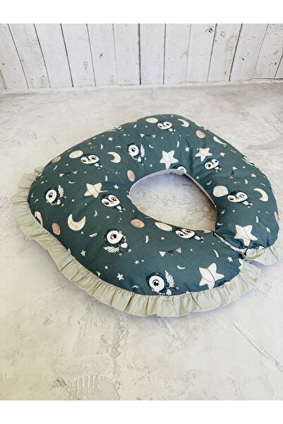 JUNİPERUS Fırfırlı Emzirme Yastığı Ve Destek Minderi Çift Taraflı %100 Pamuk ...