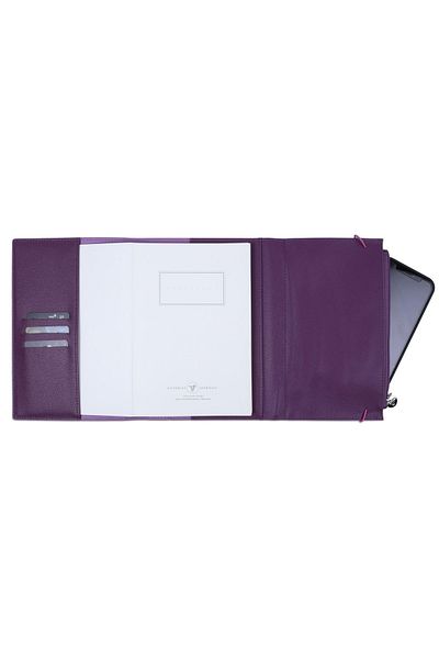 Victoria's Journals Zipco Clutch Soft Protective Elastic Zippered Pocket Striped Block Notepad 14x20 Cm Purple