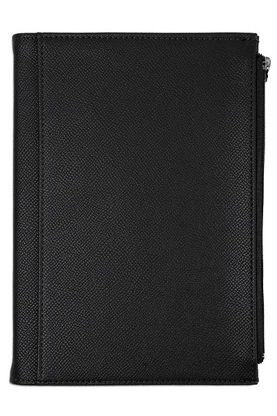Victoria's Journals Zipco Soft Protective Zippered Pocket Striped Block Notepad 14x20 Cm Black