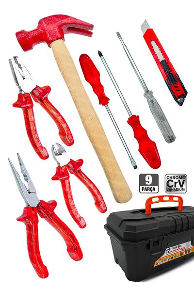 PROXTECH 10 Pcs Full Takım El Aleti Kiti Pense Kombin,3 Metre,çekiç,yıldız,dü...