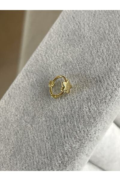 ds denizden silver Tekli Gümüş Yıldız Halka Helix Piercing - 1 Adet