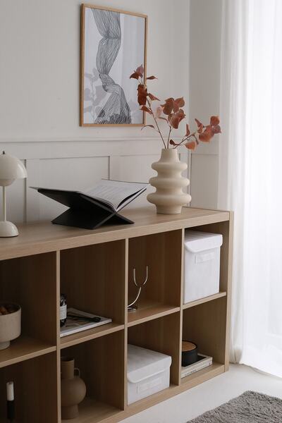 REKHOME Cabinet Laundry Toy Organizer Folding Storage Box with White Cover 28x28x28