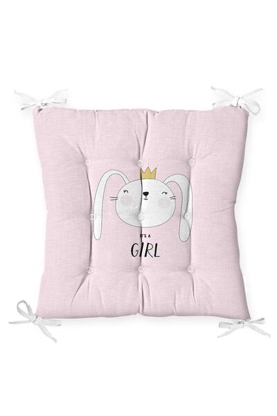 Realhomes Kız Bebek Gri Zeminde Its Girl Tavşan Motifli Bebek Odası Pofidik S...