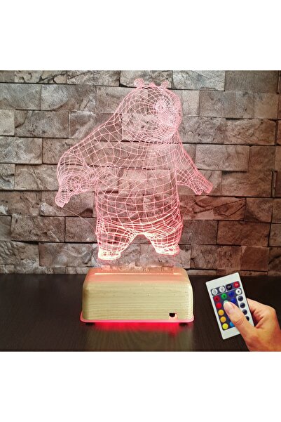 Vipyol Gece Lambası 3d Kunfu Panda Led Masa Lambası