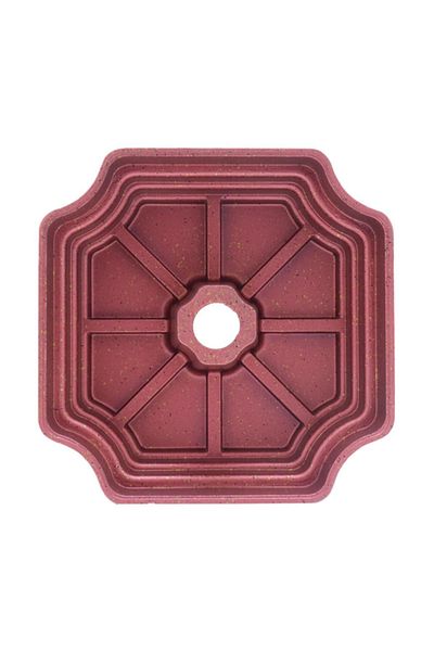 OMS 3243 Cast Iron Granite Yeast Pyramid Cake Mold Red 22 cm