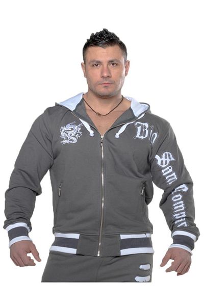 Big Sam Men's Gray Winter Hooded Relaxed Fit Jacket