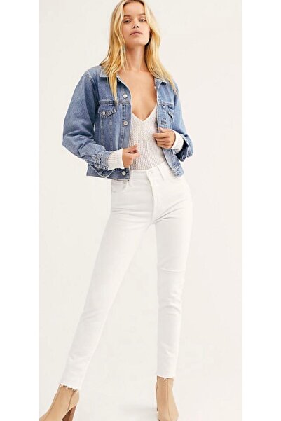 Hepsibitarz Kadın Beyaz Fp Skinny Mom Jeans Likrasız Denim Kot Ithal Pantolon