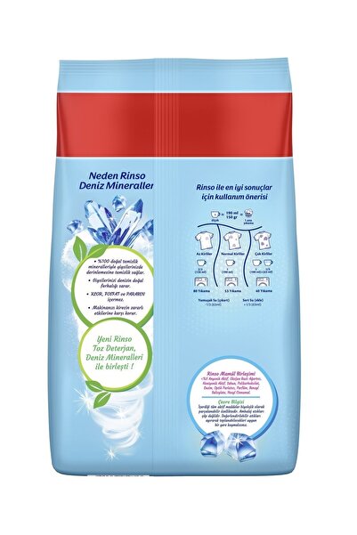 Rinso Deniz Mineralleri Beyazlar İçin Toz Çamaşır Deterjanı 8 kg 53 Yıkama