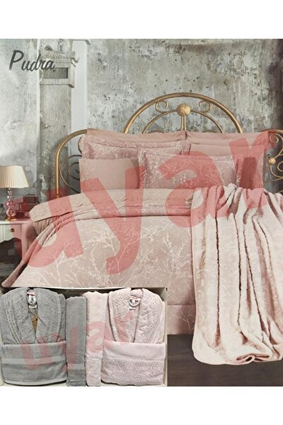Özdilek Branch Çeyiz Seti 15 Parça Düğün Paketi Pudra